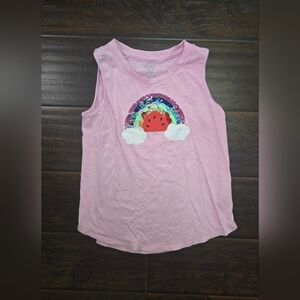 Wonder Nation Girls Pink Reversible Sequin Rainbow Tank Top